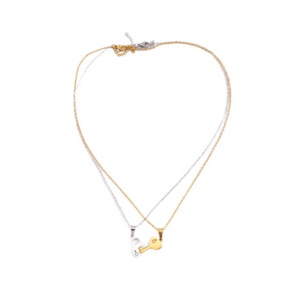 Lock & Key Couple Necklace Set