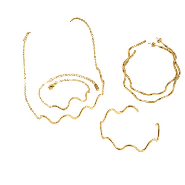 Minimalist Wave Jewelry Set