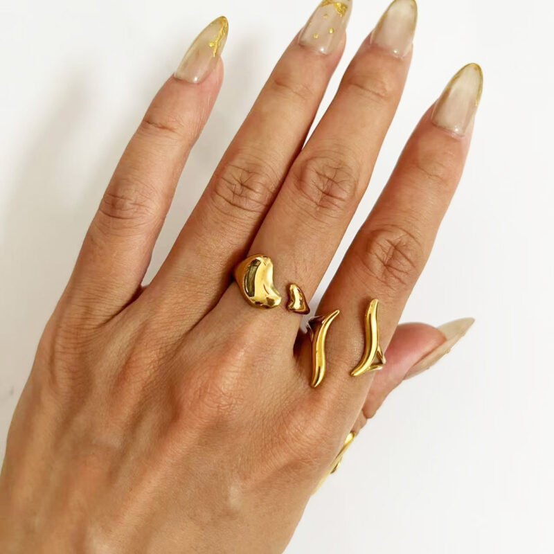 Molten Gold Cuff Ring