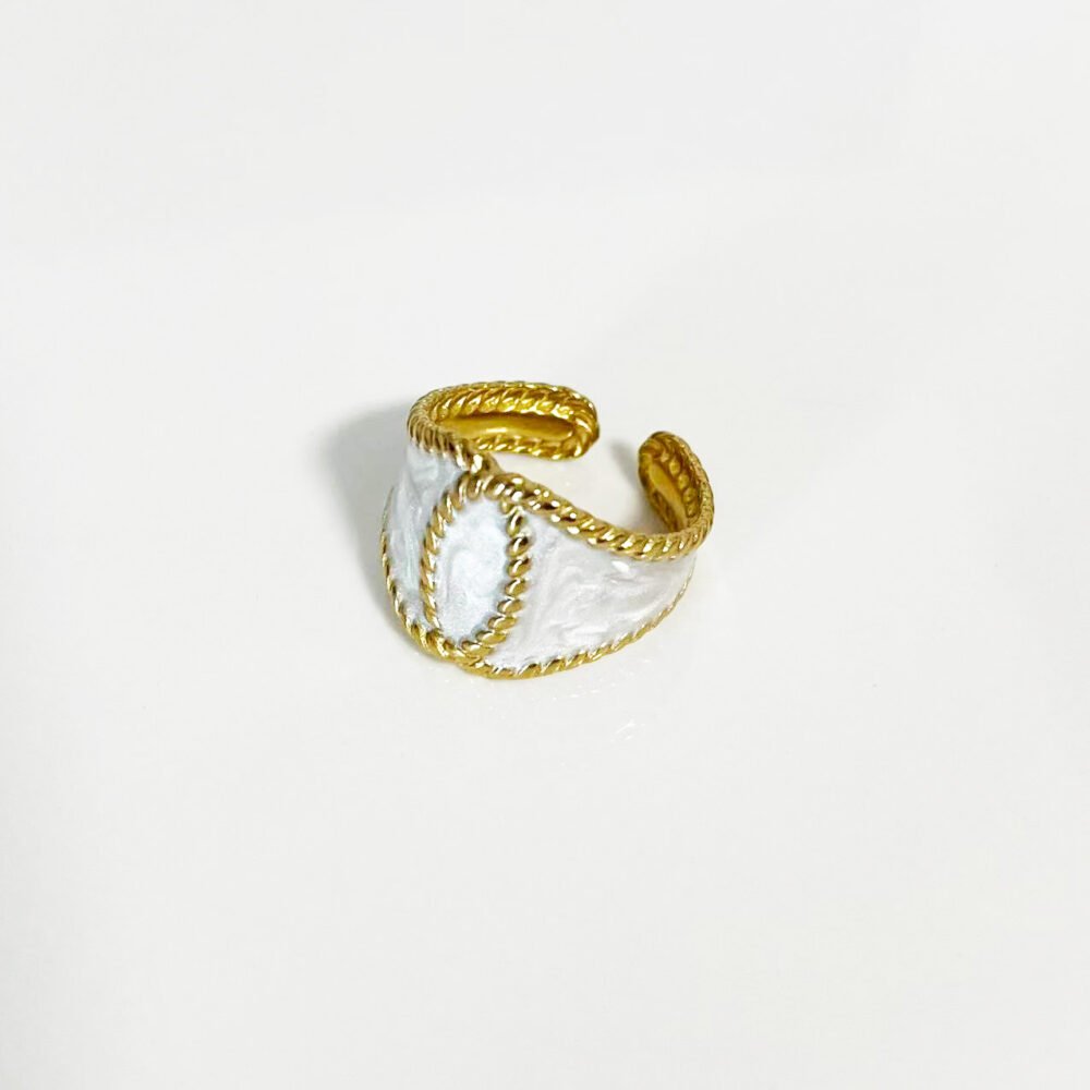 Rope Twist Enamel Ring - Image 3