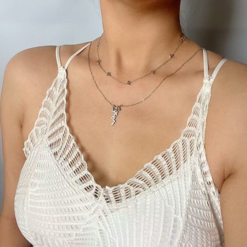 Rose Cascade Crystal Necklace - Image 2