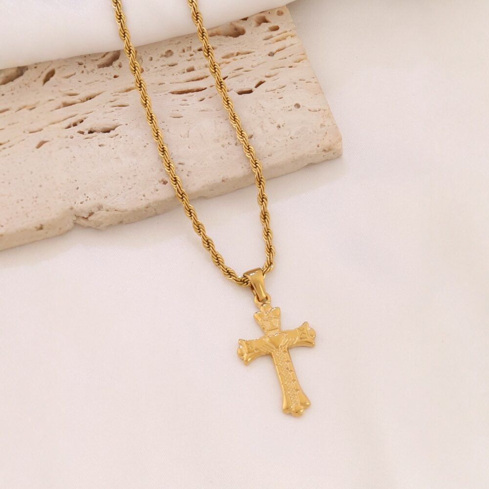 Royal Cross Rope Chain Necklace - Image 4