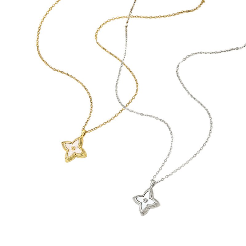Starlight Clover Pendant Necklace