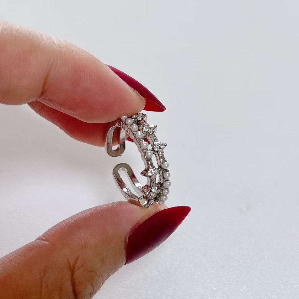 Starry Pearl Open Ring - Image 3