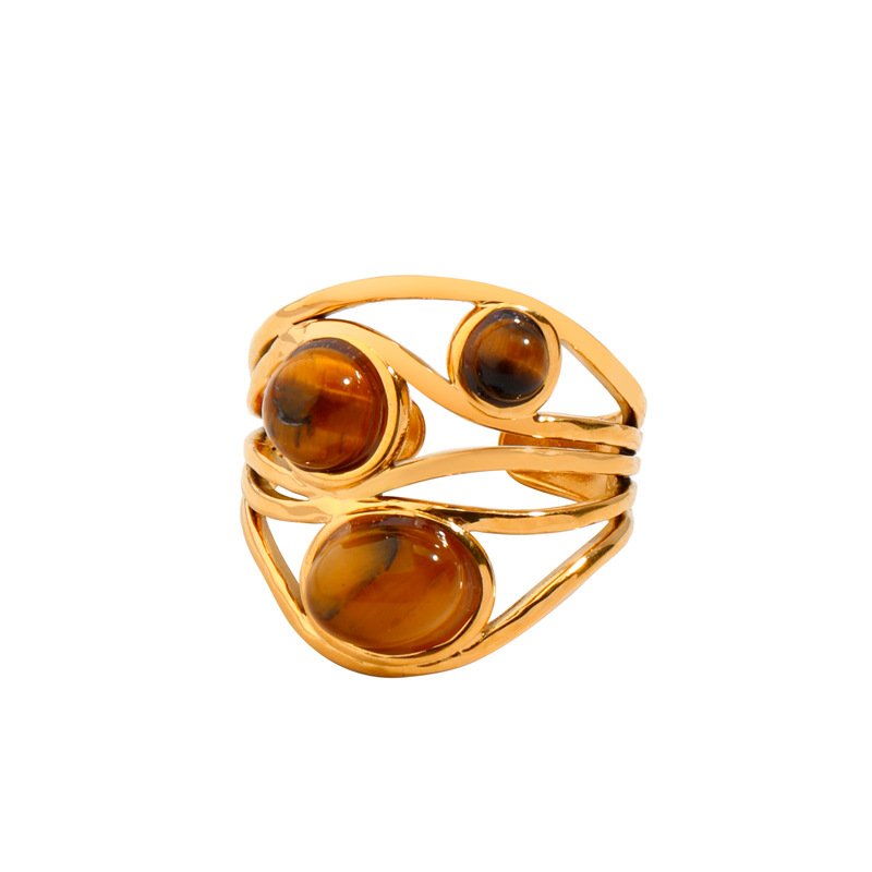 Tiger’s Eye Statement Open Ring