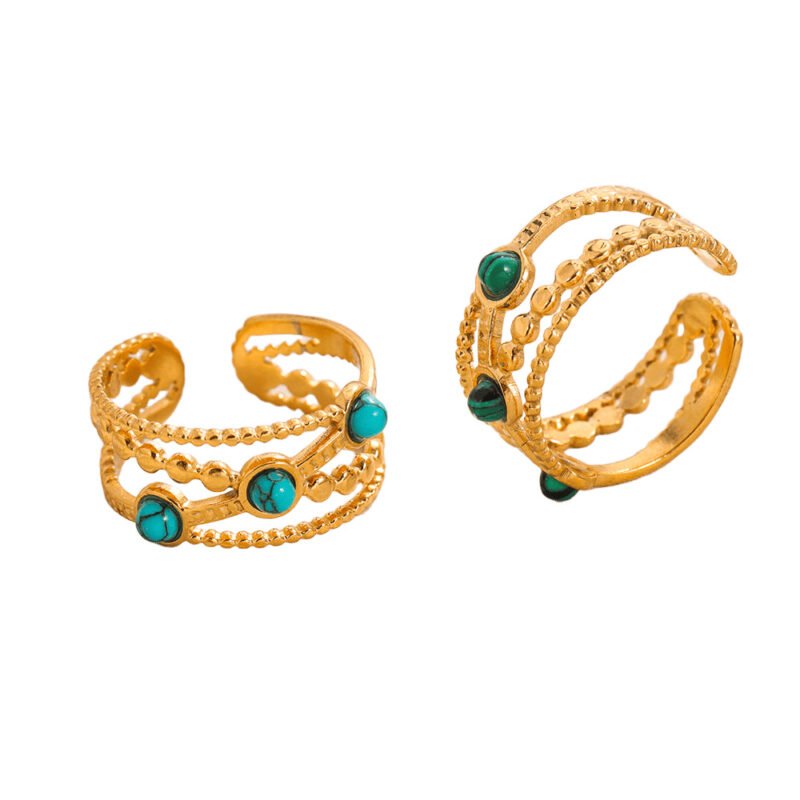 Vintage Turquoise Multi-Band Ring