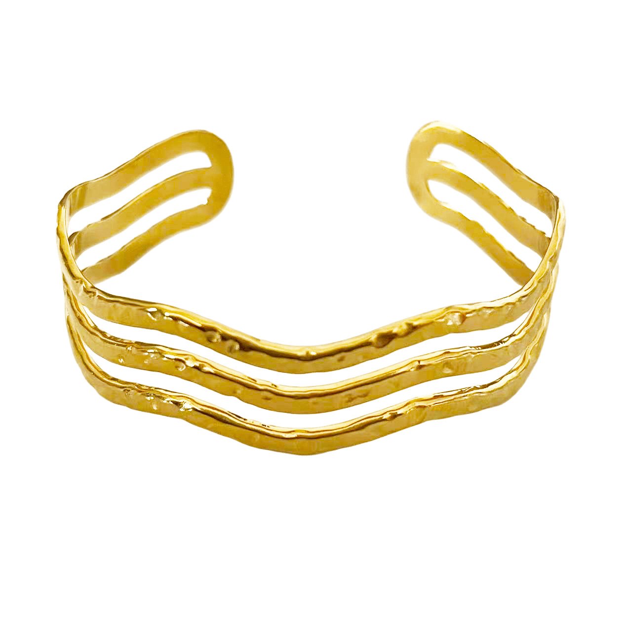 Wave Contour Cuff Bangle