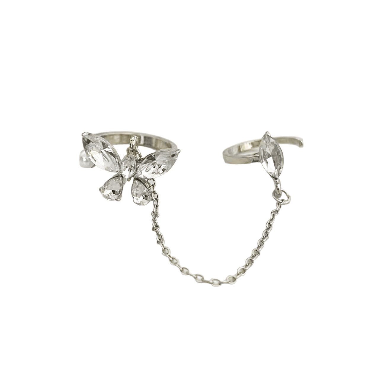 Zircon Butterfly Chain-Linked Rings