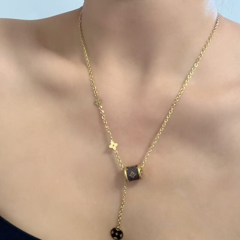 18k Gold Plated Titanium Steel Clover B-Zero Y-Necklace