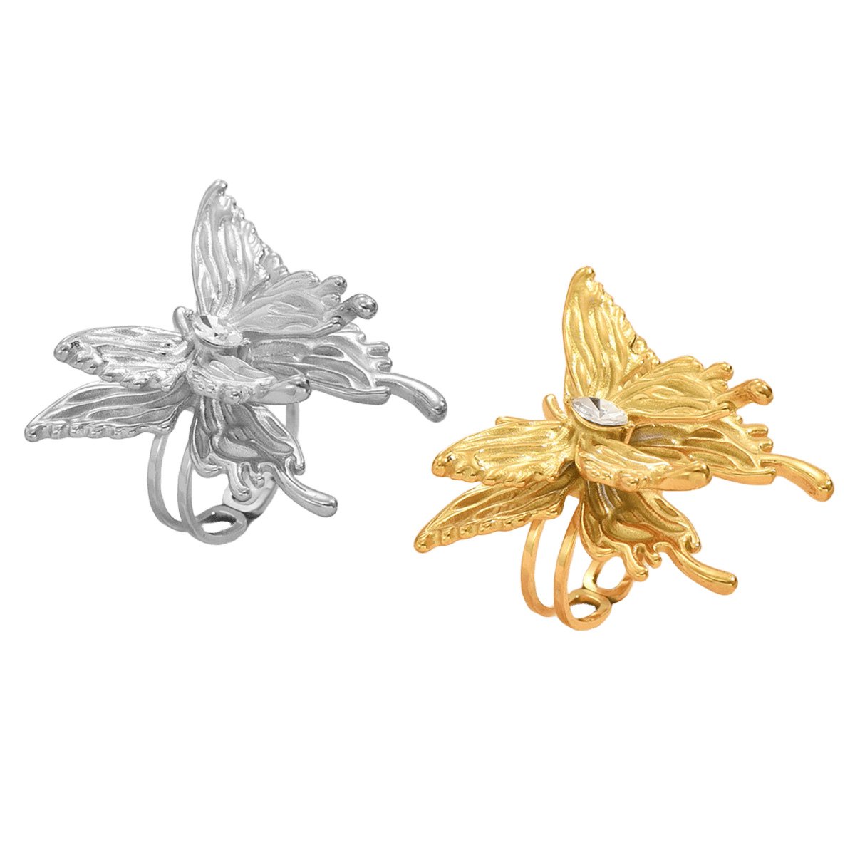 3D Butterfly Crystal Ring