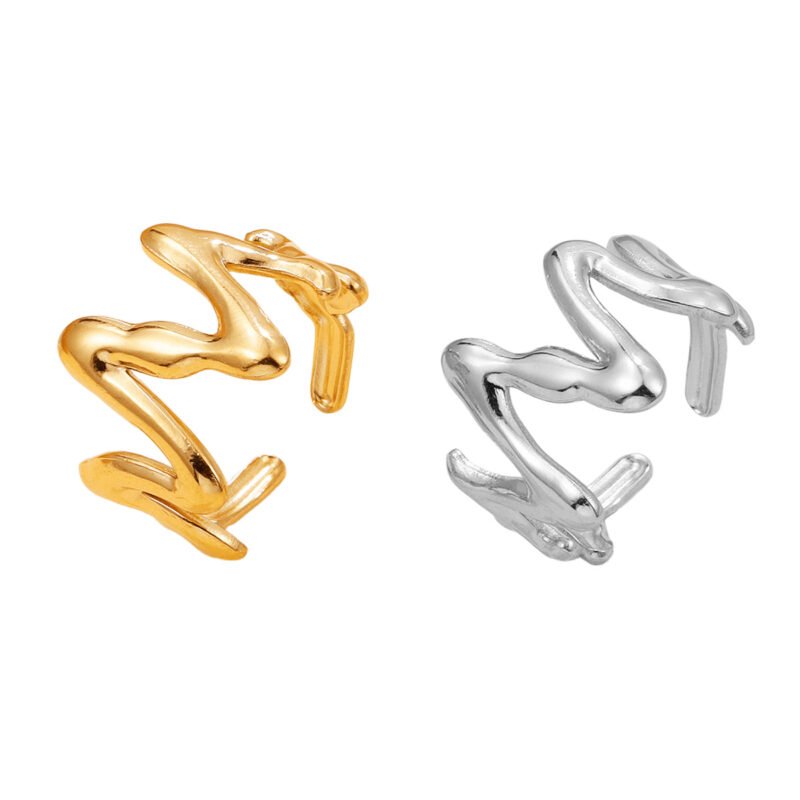 Abstract Wave Open Ring
