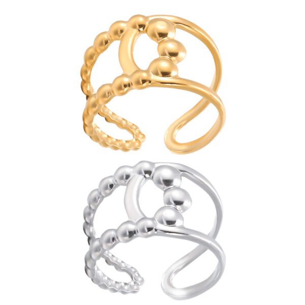 Adjustable Chunky Statement Band Double C Ring