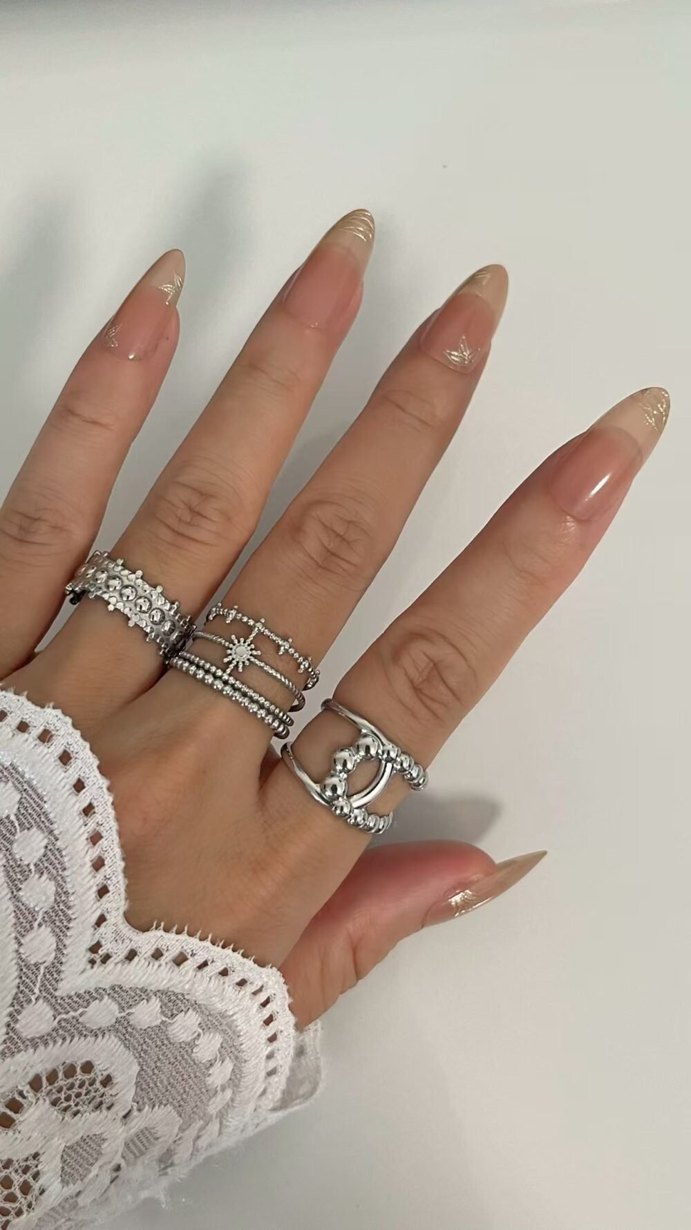 Adjustable Chunky Statement Band Double C Ring - Image 4