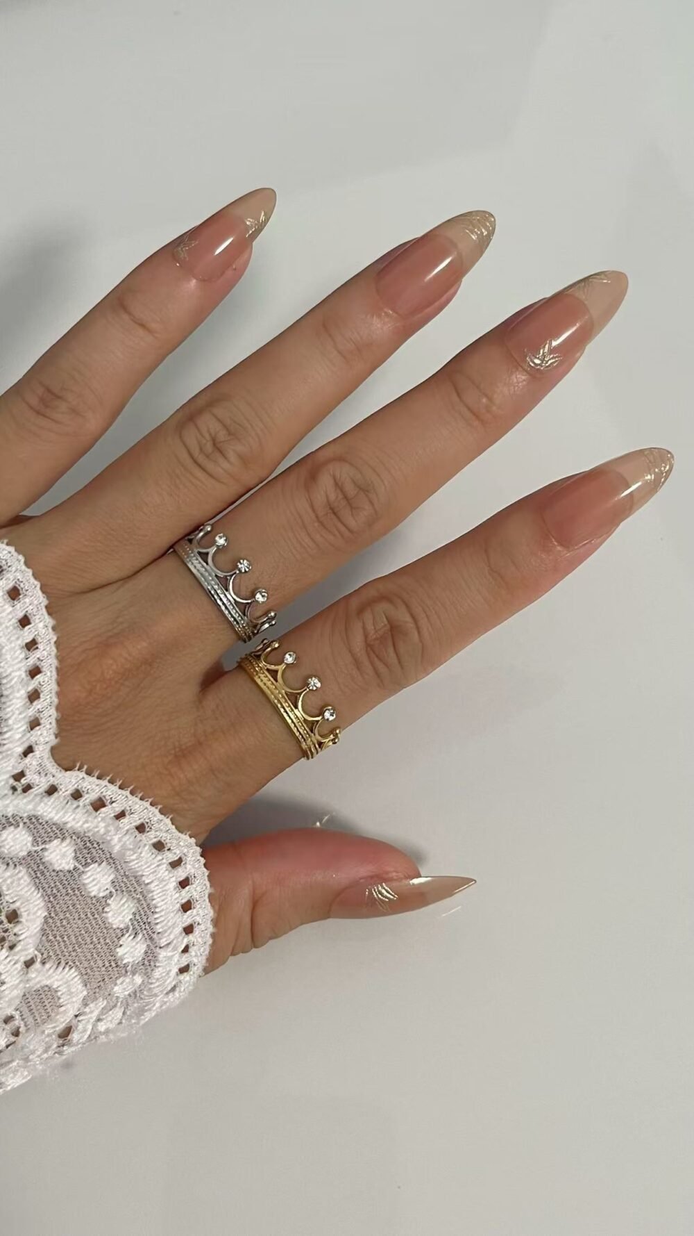 Adjustable Princess Tiara Band Crystal Crown Ring - Image 2