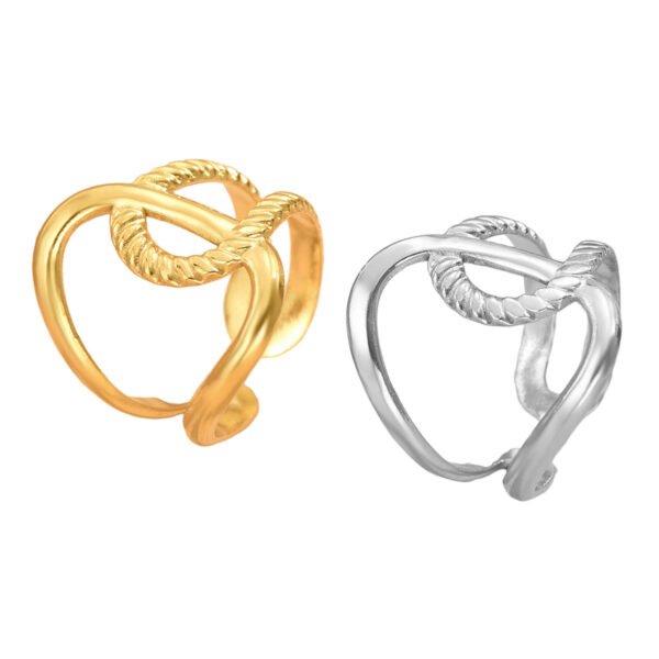 Cross Ribbon Twist Open Ring