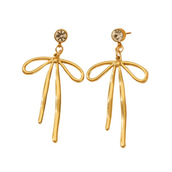 Crystal Bow Drop Earrings