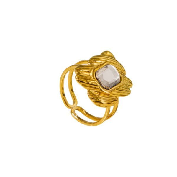 Crystal Twisted Knot Open Ring