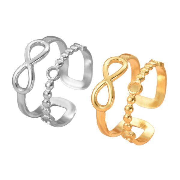 Dual Layer Open Band Infinity Bow Ring