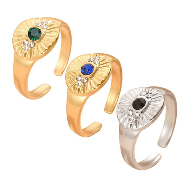 Evil Eye Signet Open Ring