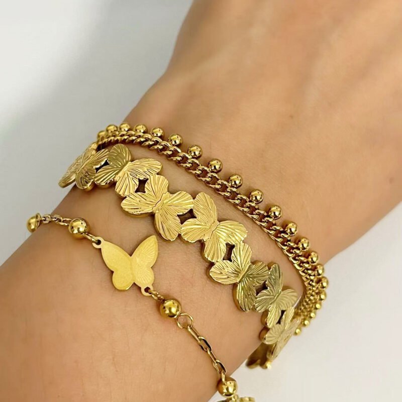 Gold Bead Fringe Bracelet