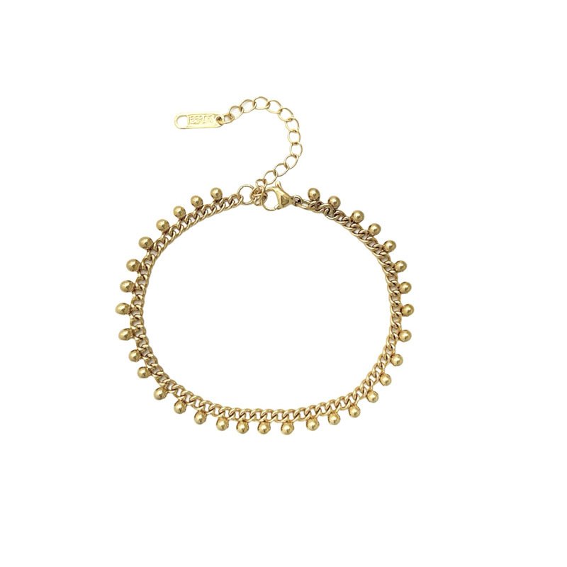 Gold Bead Fringe Bracelet