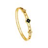 Gold Clover Bangle with Mother of Pearl Inlay Lucky Charm Bracelet