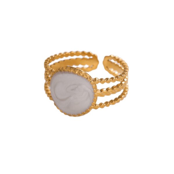 Gold Layered Moon Stone Open Ring
