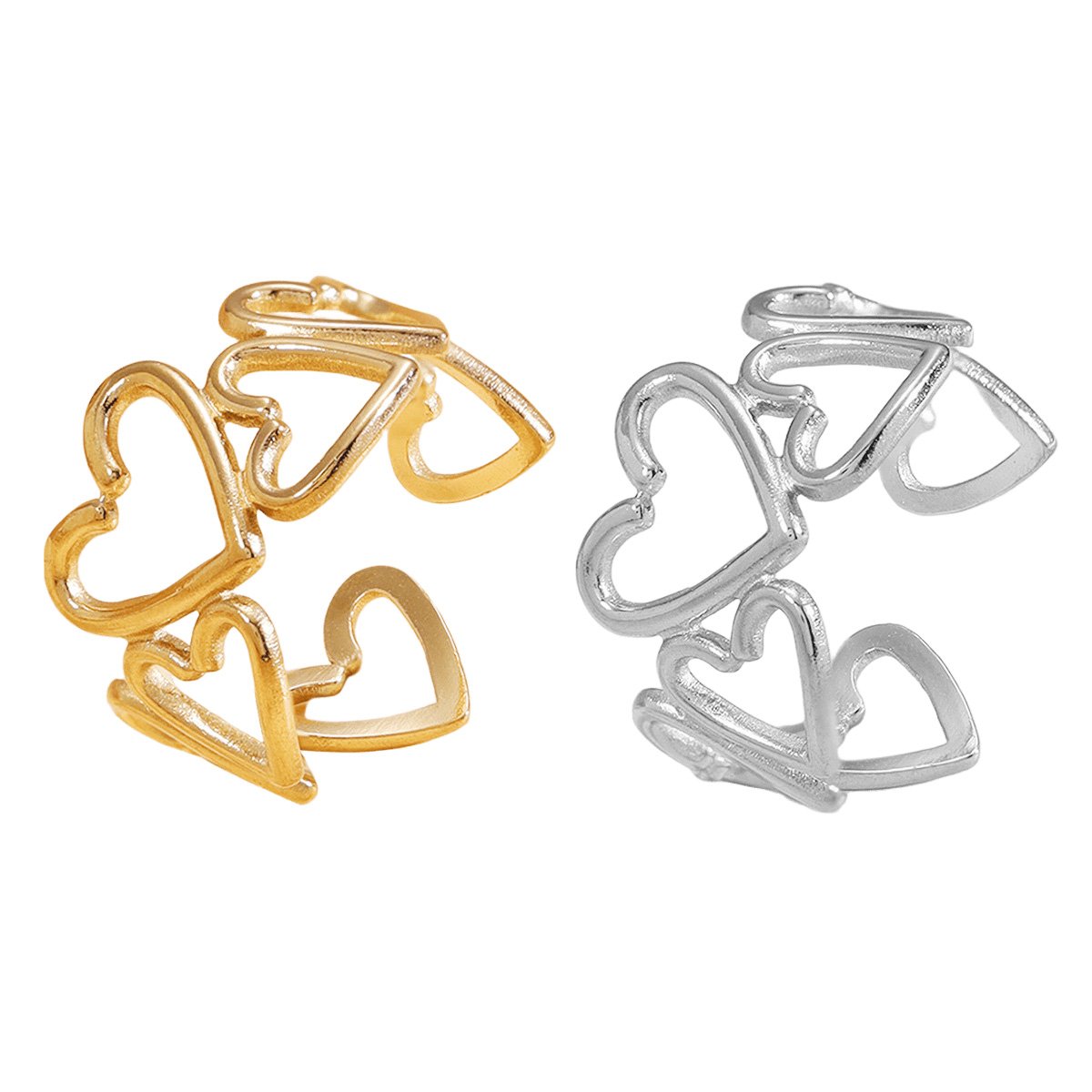 Hollow Heart Stack Ring
