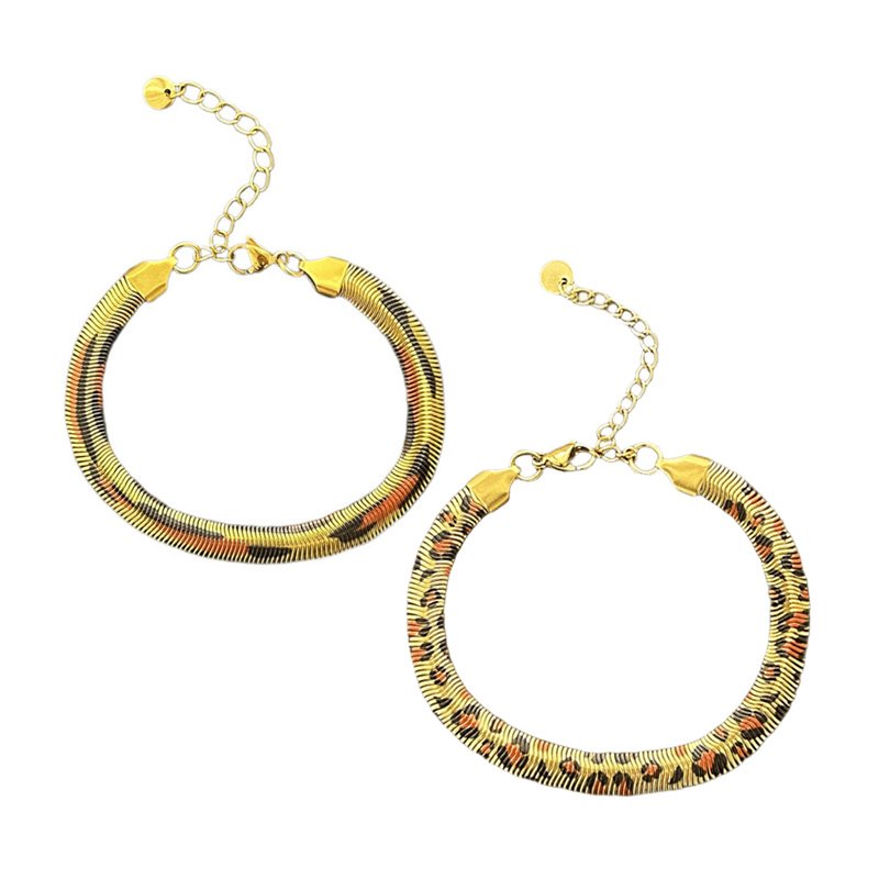 Leopard Print Snake Chain Bracelet