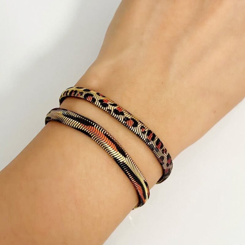 Leopard Print Snake Chain Bracelet