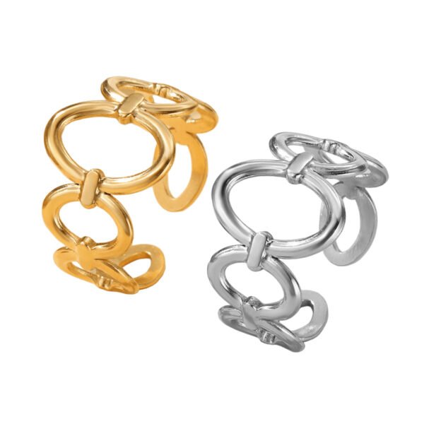 Linked Oval Open Ring