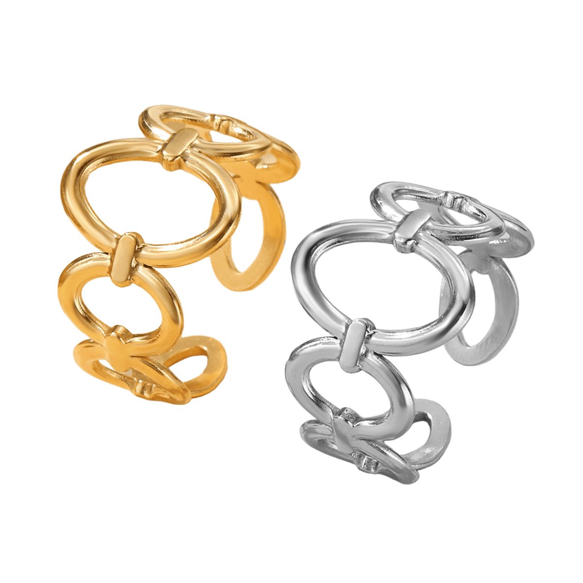 Linked Oval Open Ring