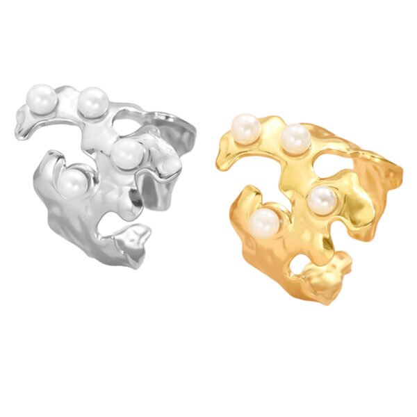 Pearl Coral Branch Open Ring