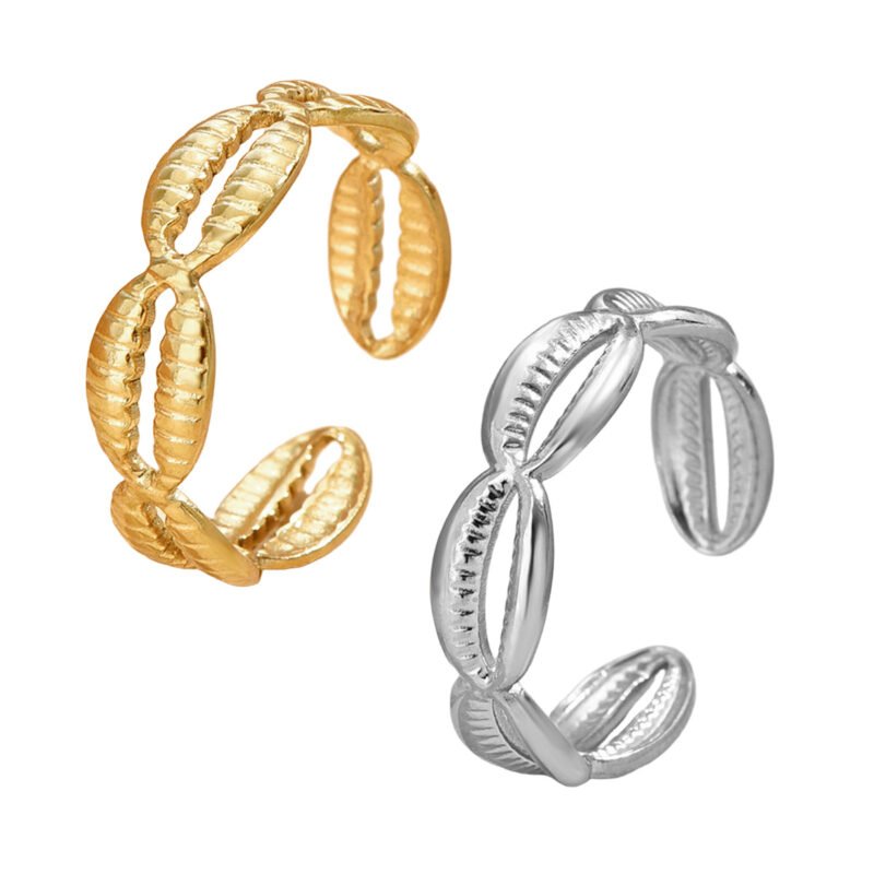 Seashell Chain Link Open Ring