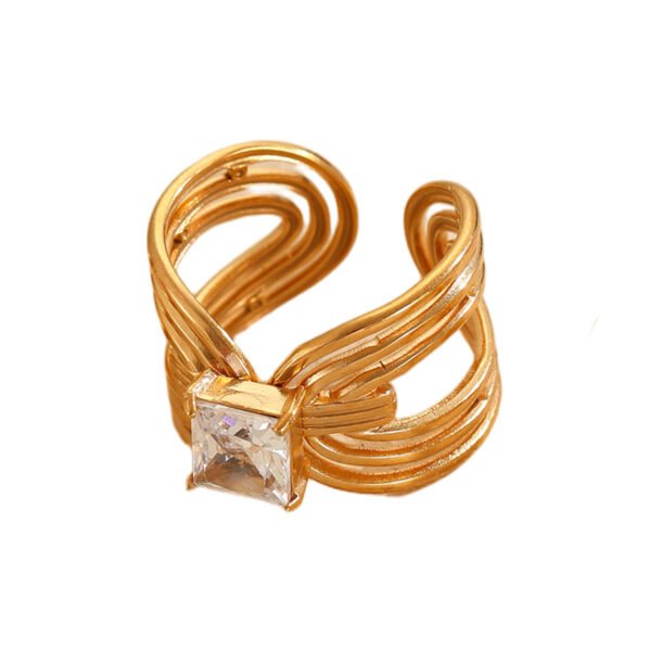 Square Crystal Multi-Band Ring