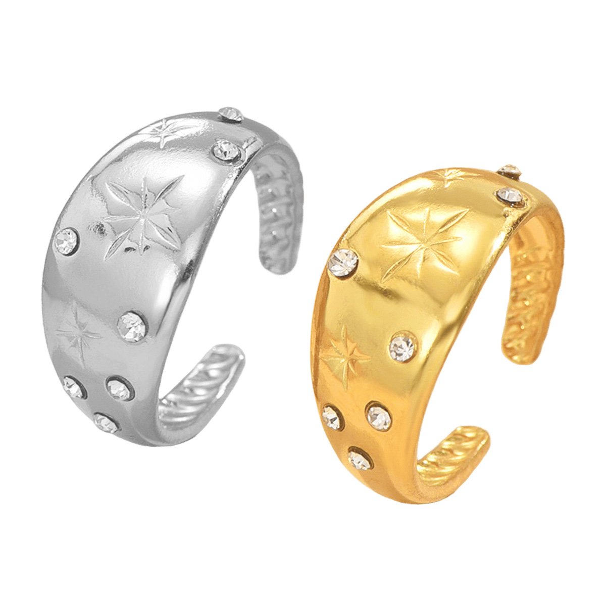 Star Crystal Cuff Ring