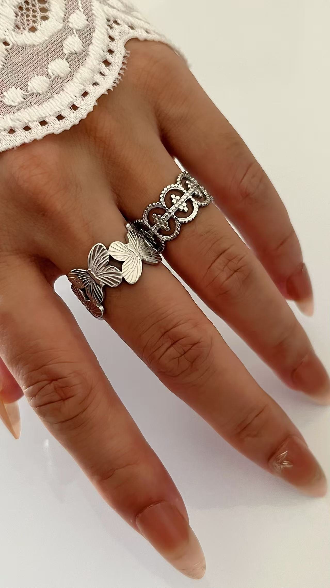 Vintage Lace Filigree Open Ring - Image 4