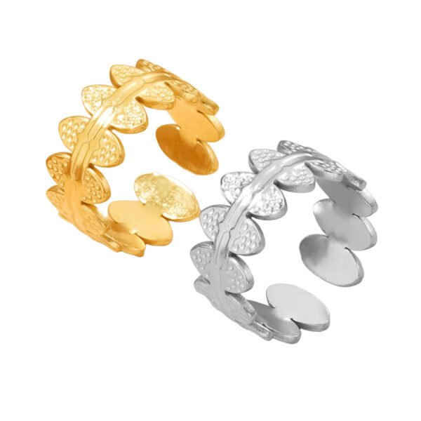 Vintage Oval Leaf Open Ring