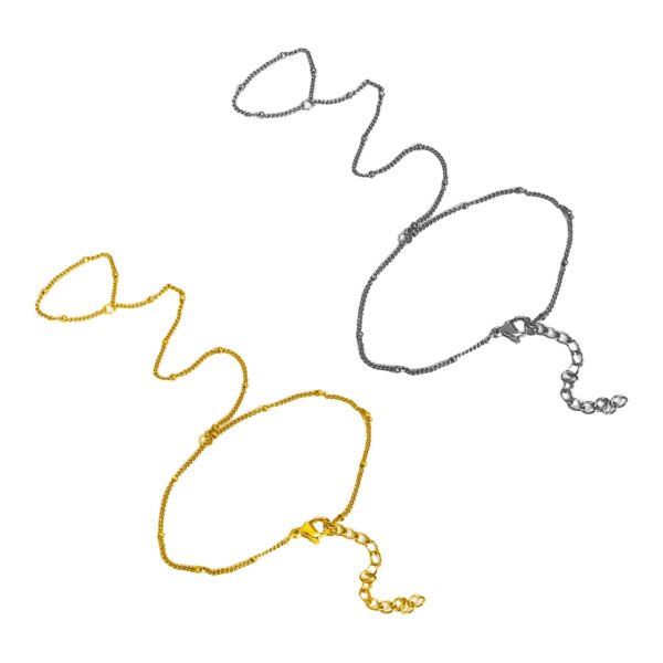 18K Gold Mini Beaded Hand Chain