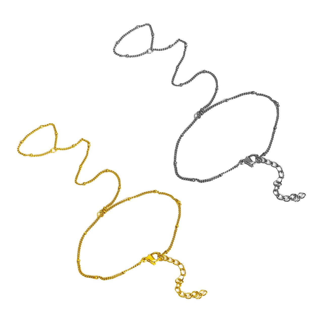 18K Gold Mini Beaded Hand Chain