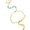 18K Gold Turquoise Station Hand Chain