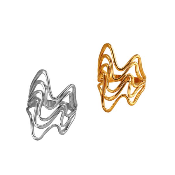 Abstract Wave Art Ring
