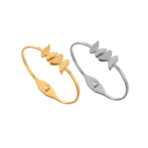 Butterfly Duo Open Cuff Bangle Bracelet