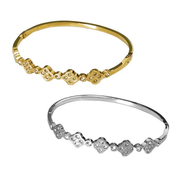 CZ Clover Eternity Bangle