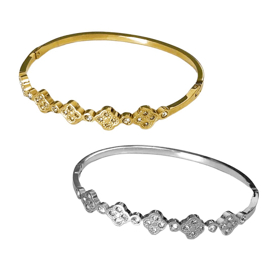 CZ Clover Eternity Bangle