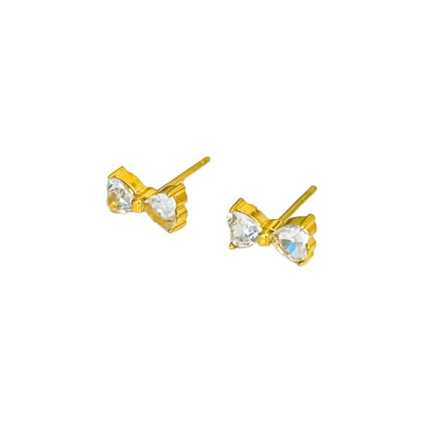 Dainty Bow CZ Stud Earrings