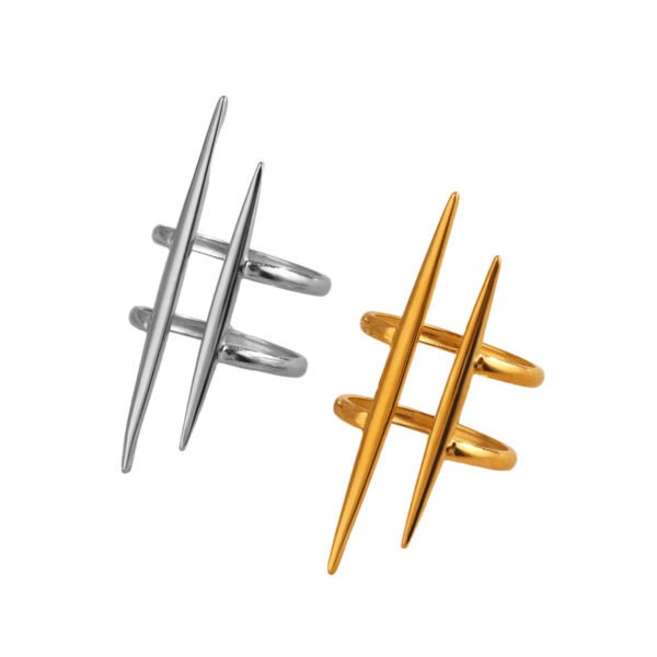 Double Spike Statement Ring
