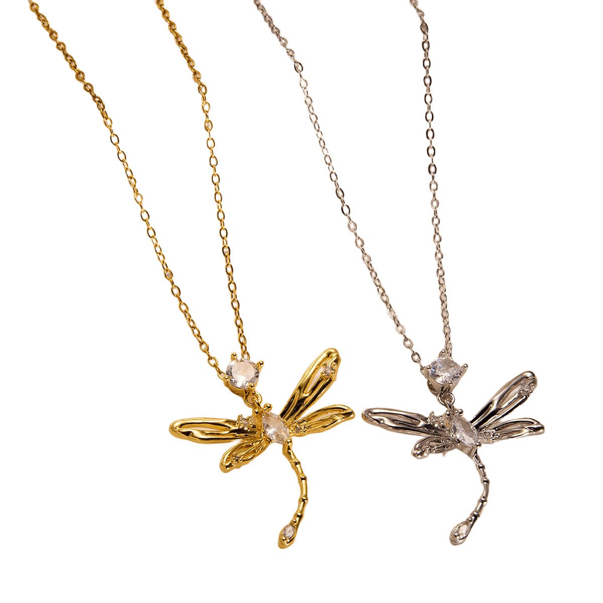 Dragonfly CZ Pendant Necklace