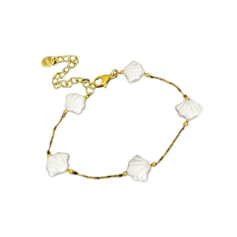 Fluted Shell Charm Bracelet