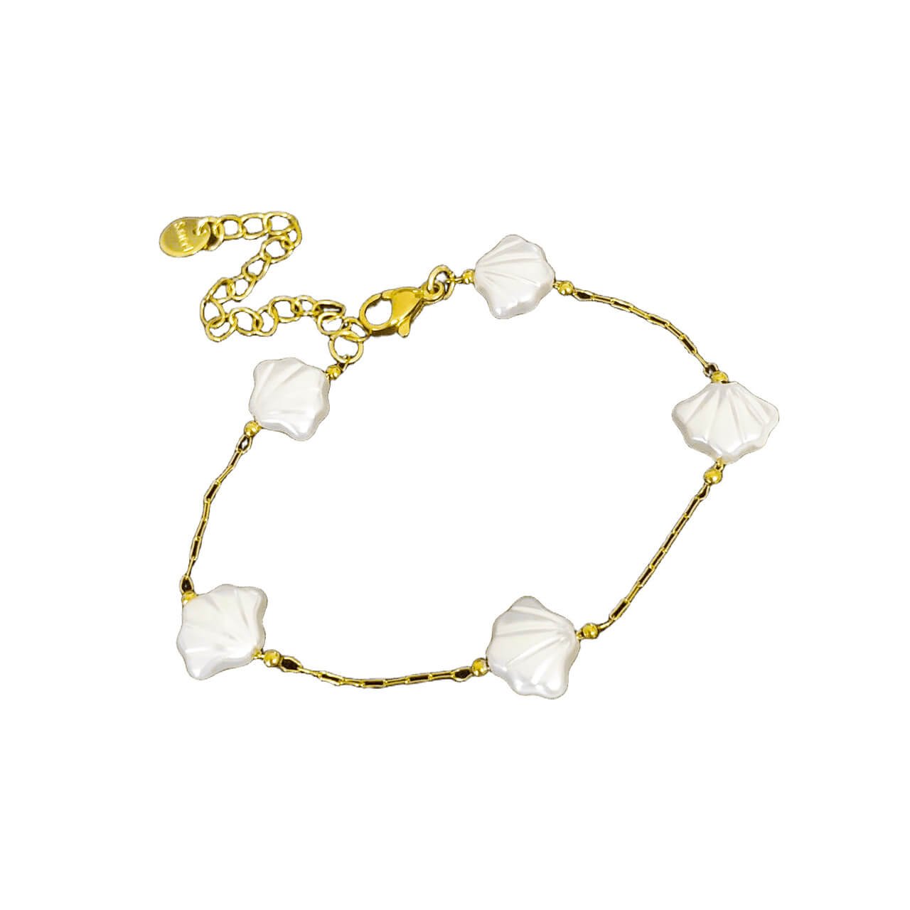 Fluted Shell Charm Bracelet